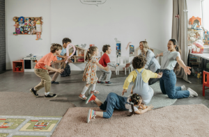 a group of children playing at a daycare
